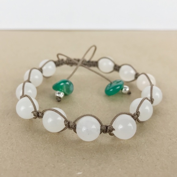 Handmade} Aventurine w/ Jade Accents Bracelet - Picture 2 of 4